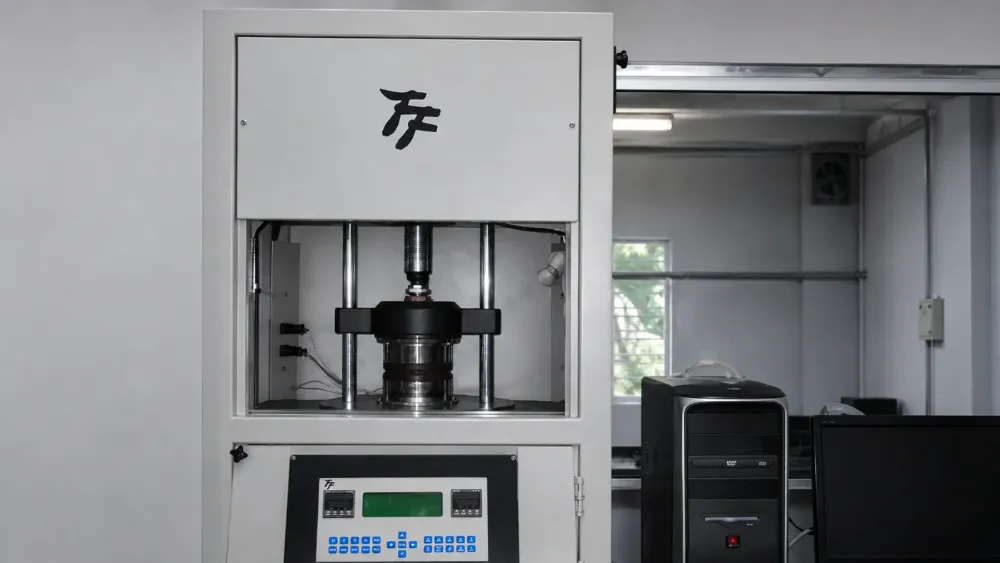Moving die rheometer in the Silton Rubber test laboratory