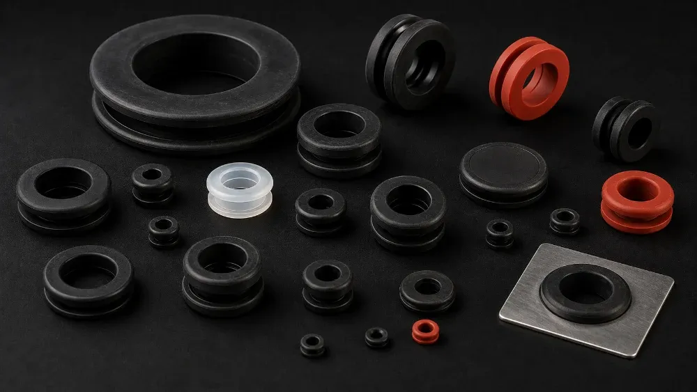 Rubber cable grommets and blanking plugs in EPDM, silicone and NBR across a range of hole sizes